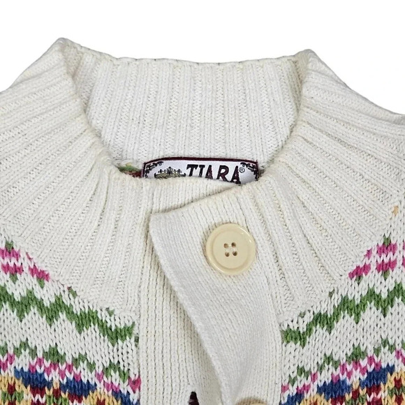 Vintage 2004 Tiara International Cottage Colorful Y2K Cardigan Sweater‎ Size M/L - Picture 7 of 8
